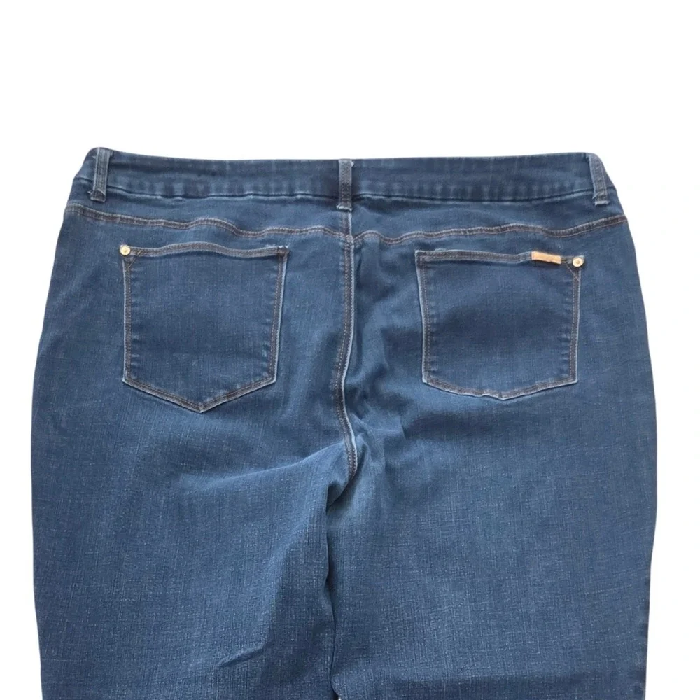 Chicos So Slimming Girlfriend Ankle Jeans Blue Denim Dark Wash Size 3 16 XL
